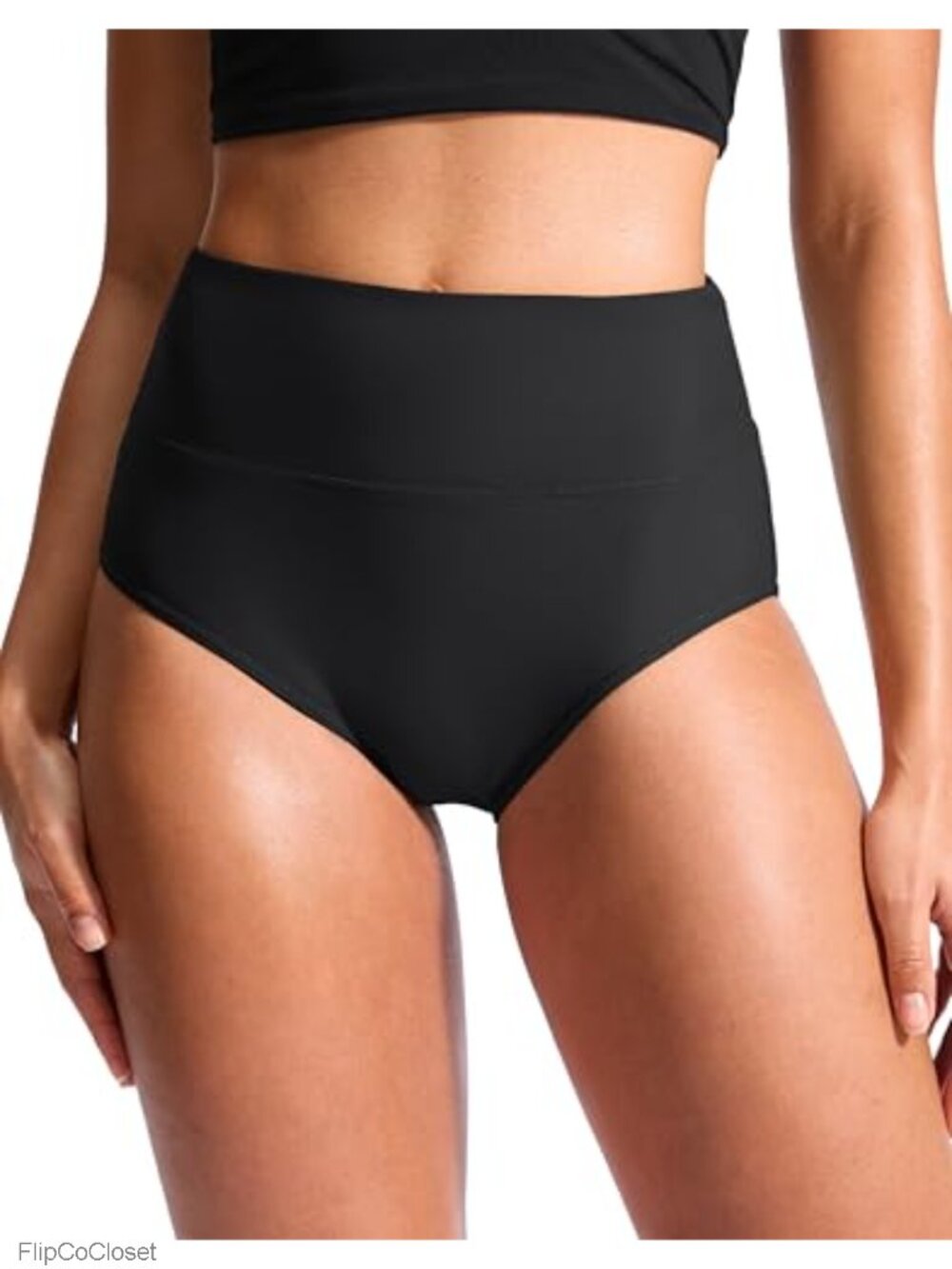 High Waisted Bikini Bottoms Tummy Control Full Coverage Swim Bottom